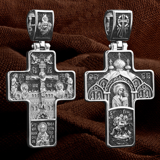 Крест из белого золота