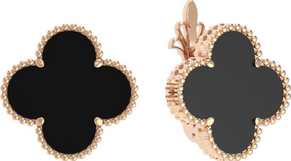 Серьги из золота 585 пробы c ониксом