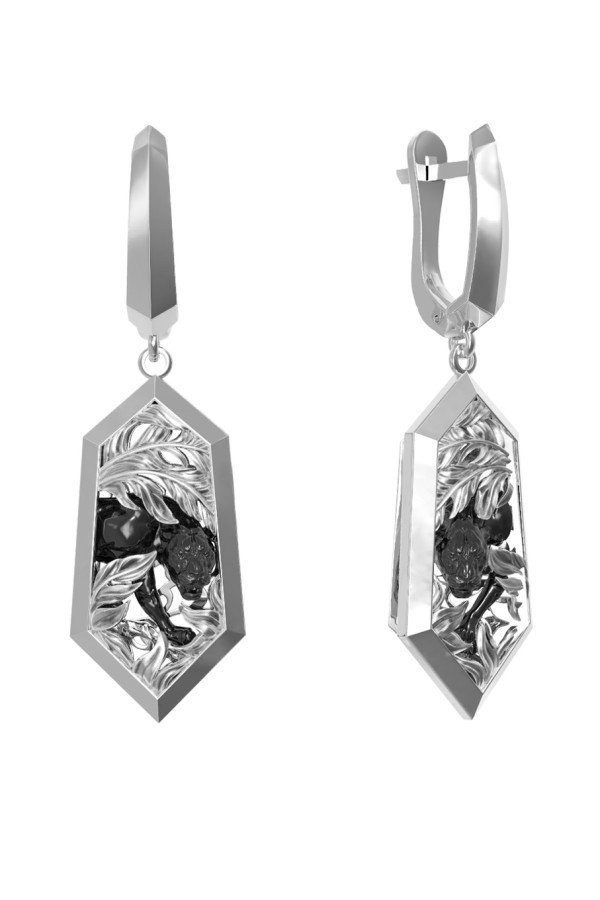 Серьги из белого золота 585 пробы