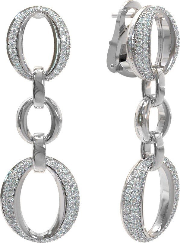 Серьги из белого золота c бриллиантами