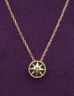 Колье из лимонного золота 585 пробы c бриллиантами и малахитом