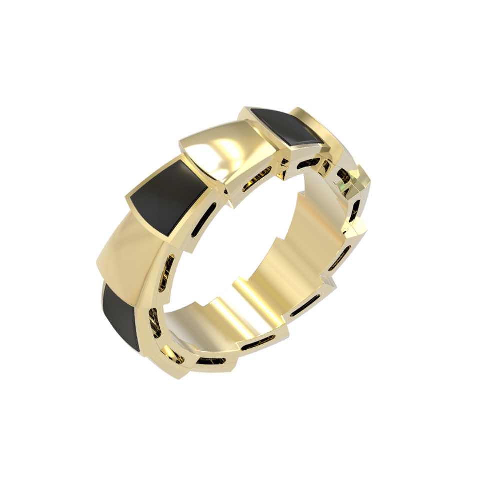 Кольцо из лимонного золота c ониксом