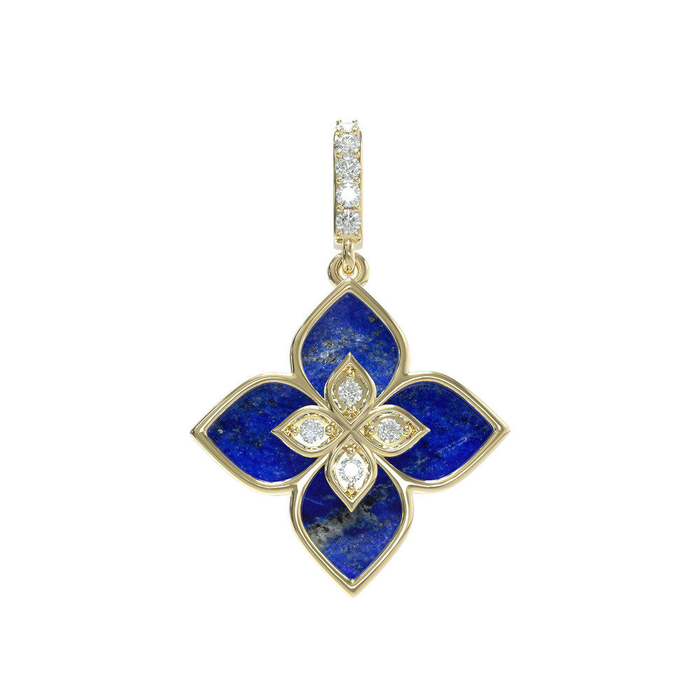 Подвеска из лимонного золота c бриллиантами и лазуритом