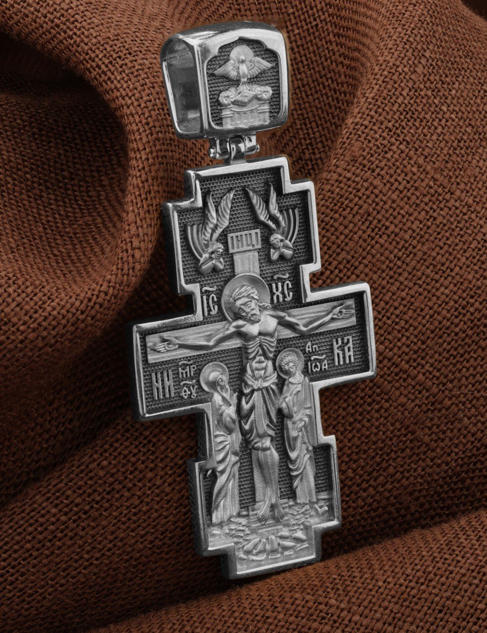 Крест из белого золота 585 пробы