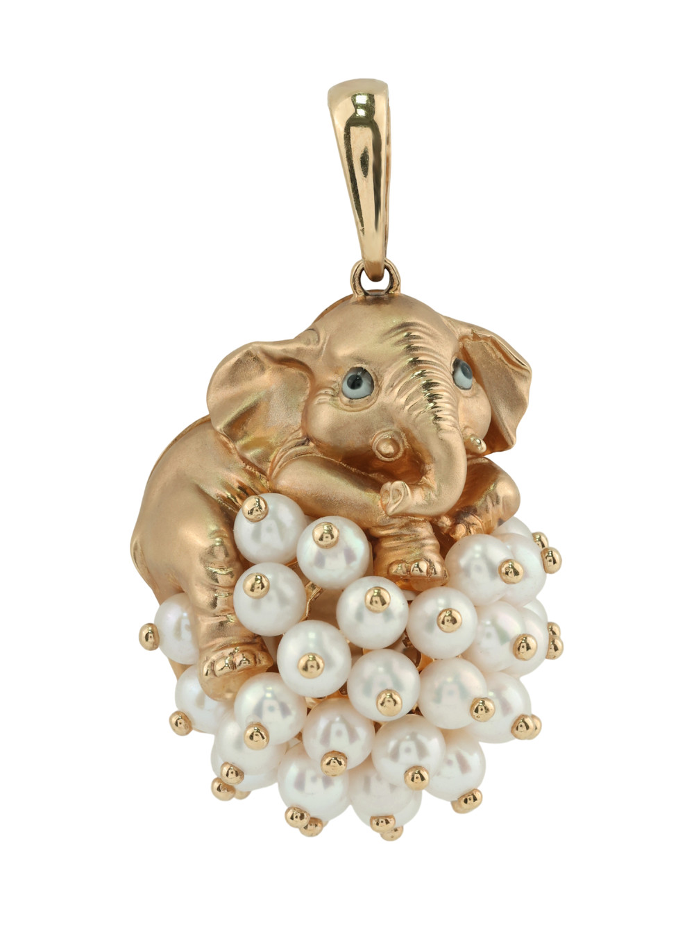 Подвеска из золота c эмалью и жемчугом