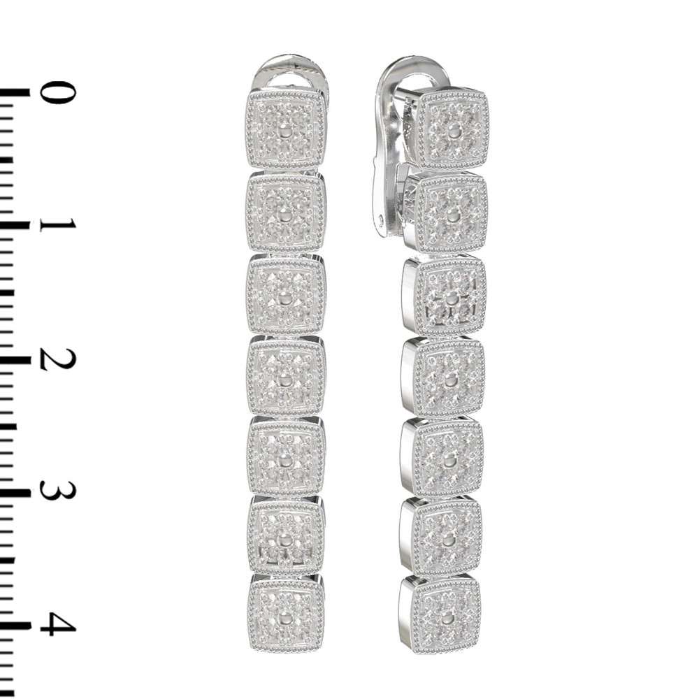 Серьги из белого золота c бриллиантами