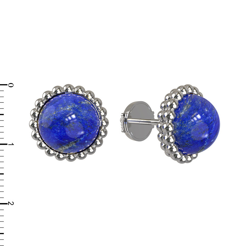 Серьги из белого золота c лазуритом