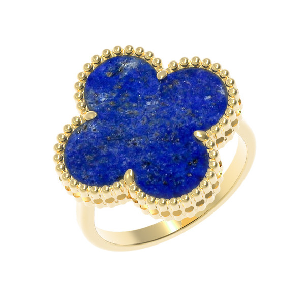 Кольцо из лимонного золота c лазуритом