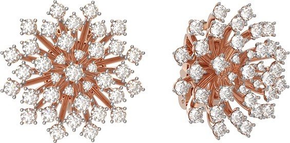 Серьги из золота 585 пробы c бриллиантами