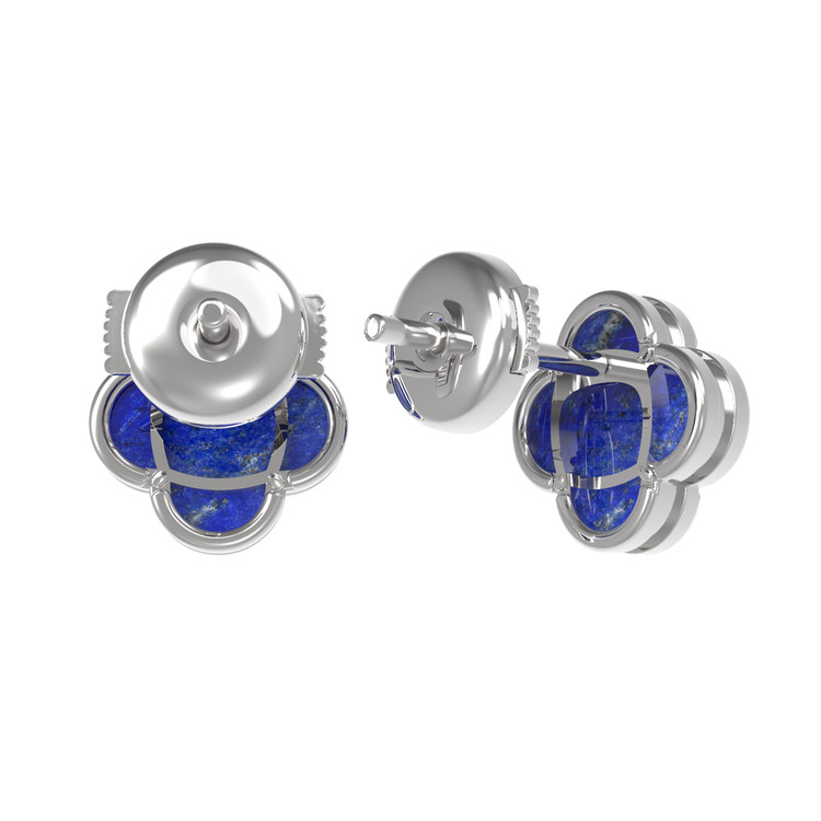 Серьги из белого золота c лазуритом