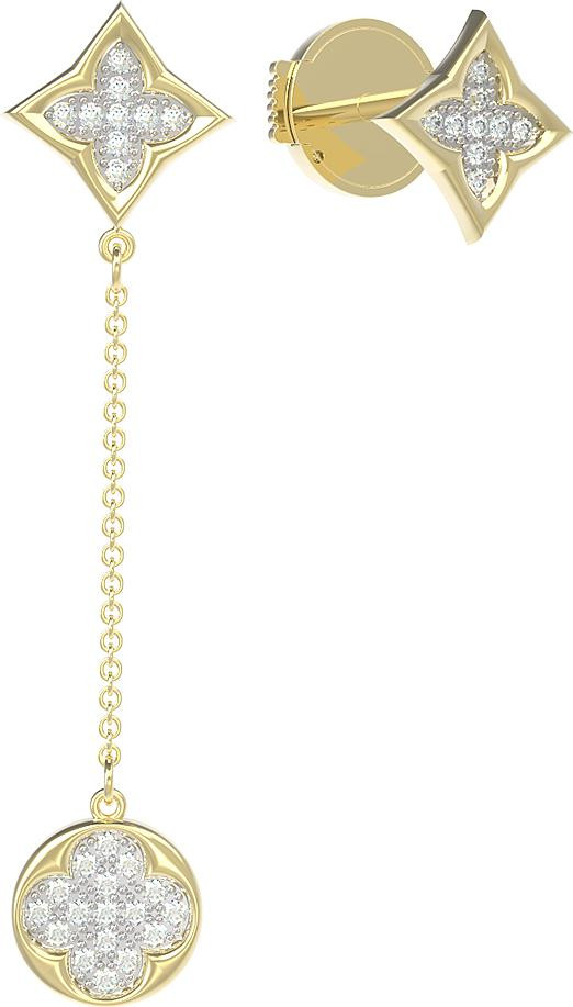 Серьги из лимонного золота c бриллиантами