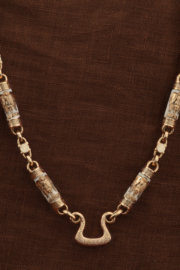 Цепь из золота c эмалью и бивнем мамонта