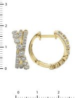 Серьги из лимонного золота 585 пробы c бриллиантами