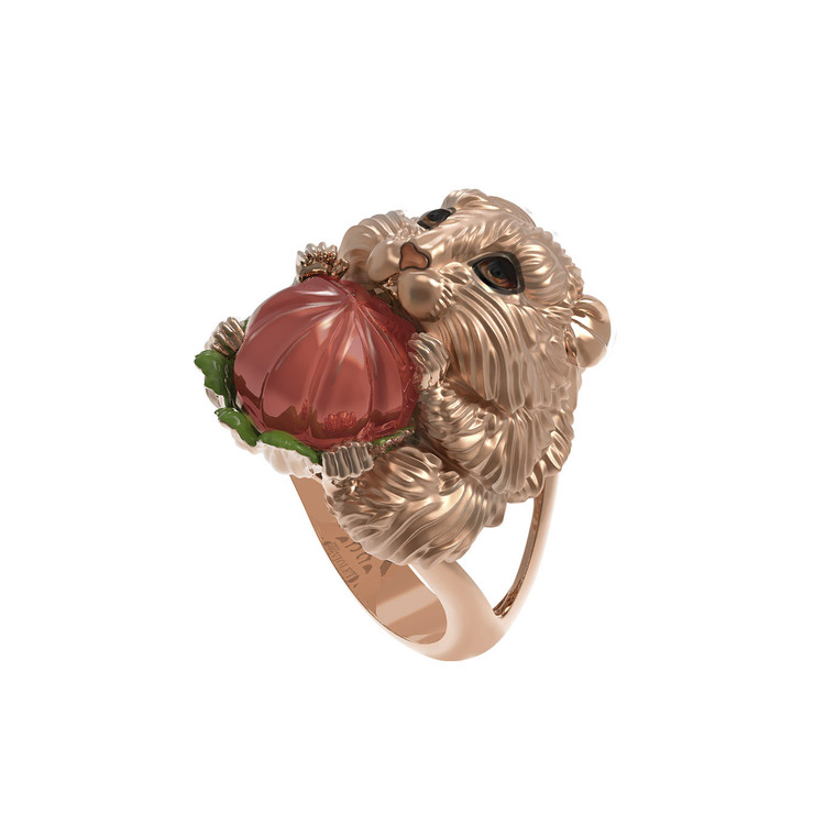 Кольцо из золота c эмалью