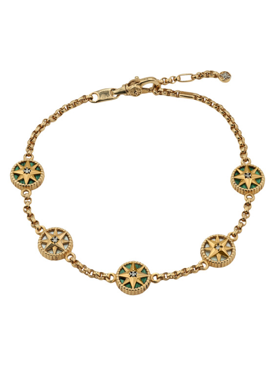 Браслет из золота c бриллиантами, малахитом и перламутром