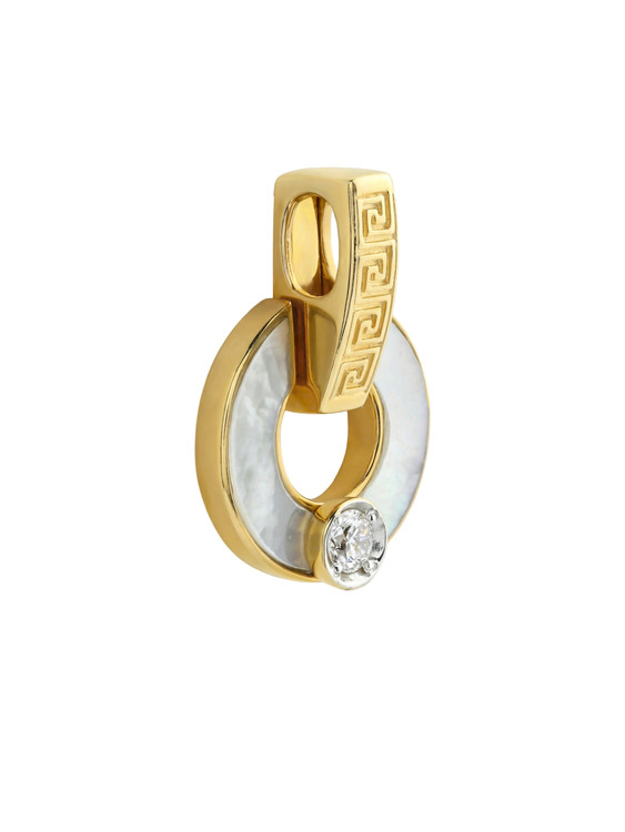 Подвеска из лимонного золота c бриллиантами и перламутром