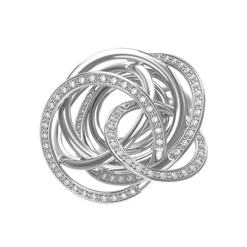 Кольцо из белого золота c бриллиантами