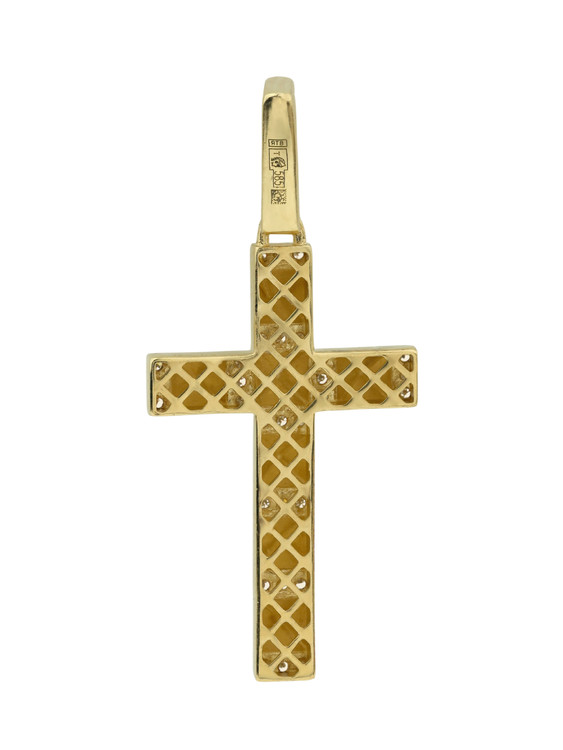 Крест из лимонного золота c бриллиантами