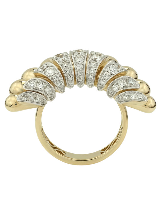 Кольцо из лимонного золота c бриллиантами