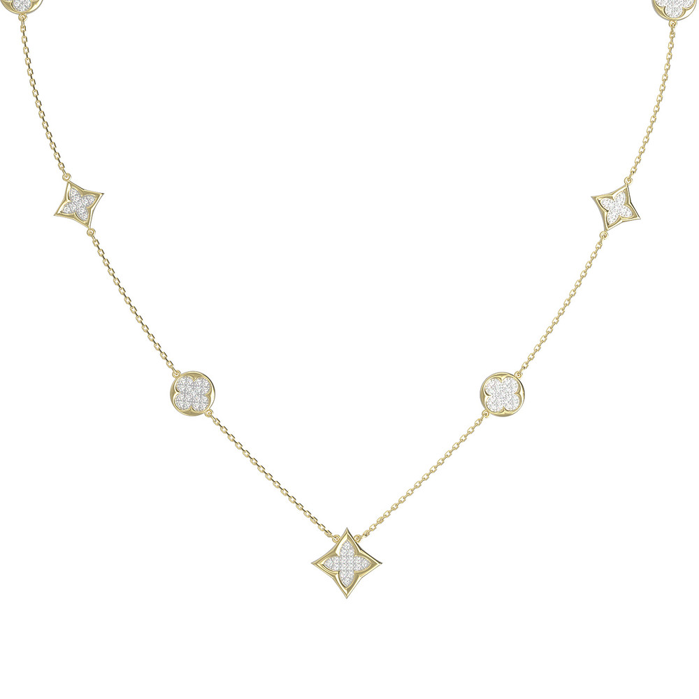 Колье из лимонного золота c бриллиантами