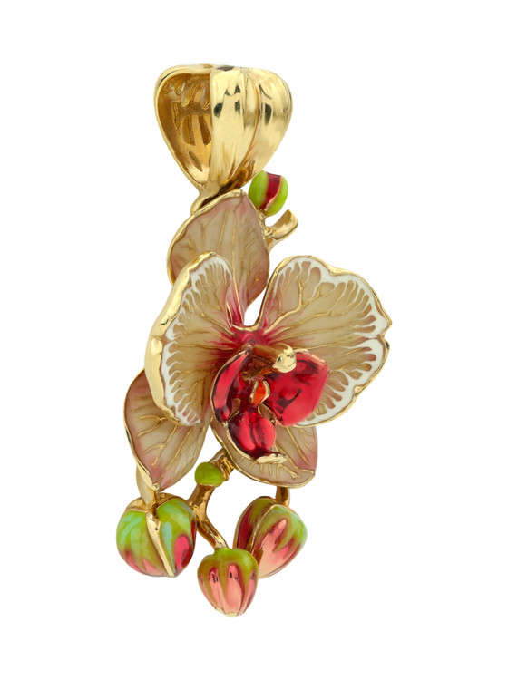 Подвеска из лимонного золота c эмалью