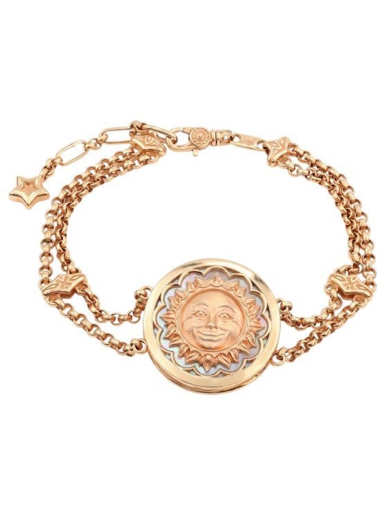 Браслет из золота c ониксом и перламутром