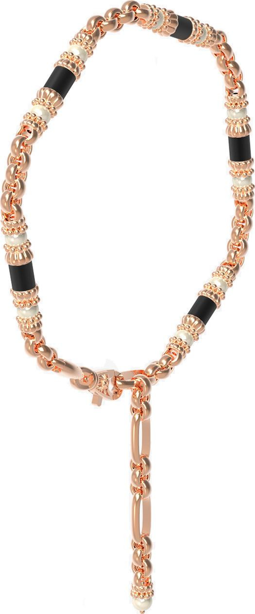 Браслет из золота c жемчугом и ониксом