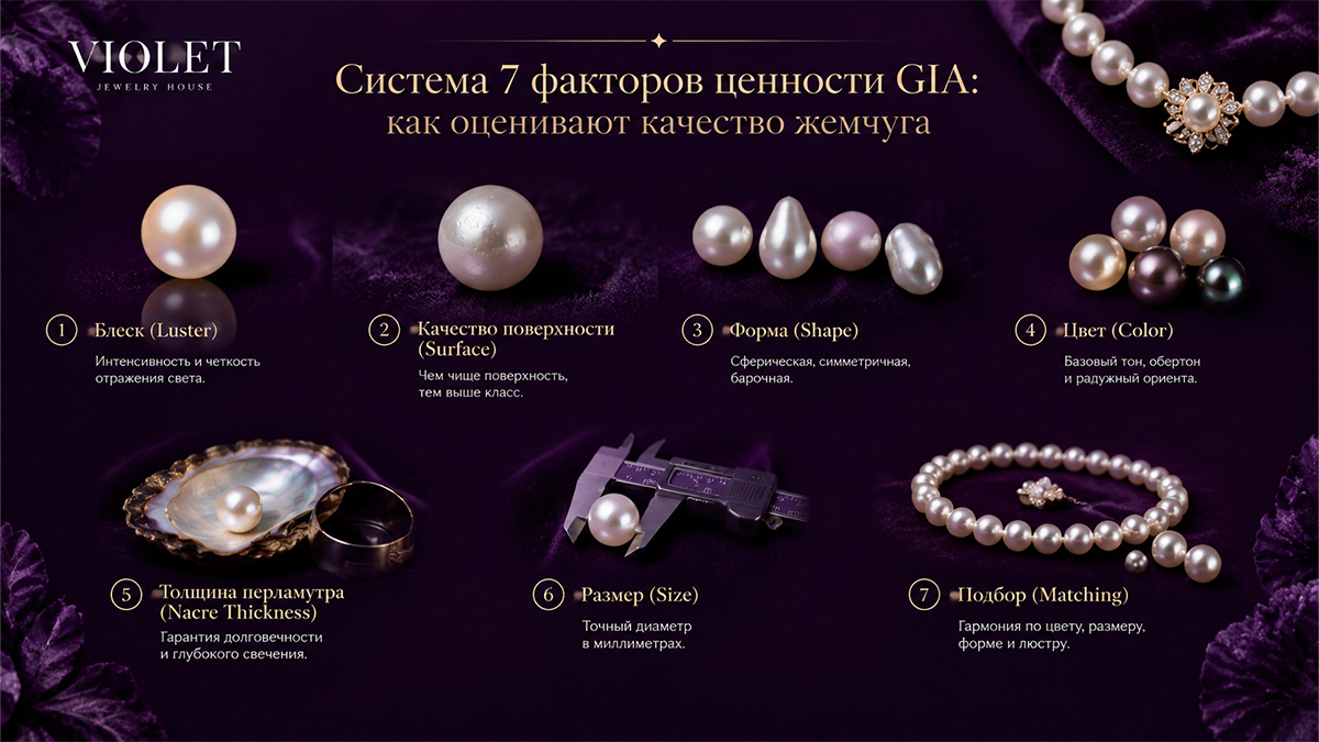 Система 7 факторов ценности GIA: как оценивают качество жемчуга
